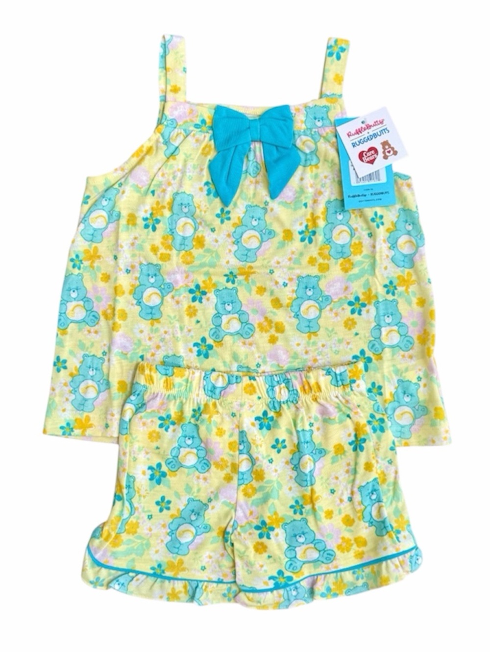 NWT Ruffle Butts Care Bears Bow Tank & Short Pajama Set 4T